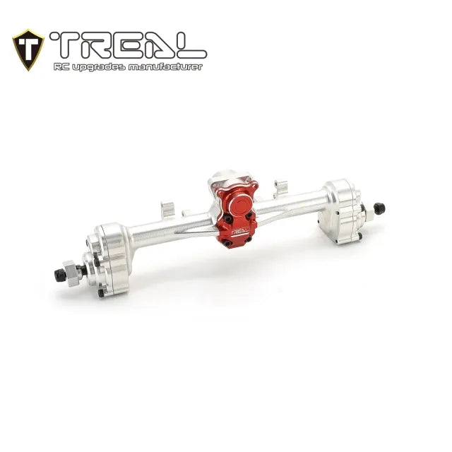 TREAL SCX24 Rear Portal Axles Complete Kit, Aluminum 7075 CNC Machined Axle Housing for Axial 1/24 SCX24